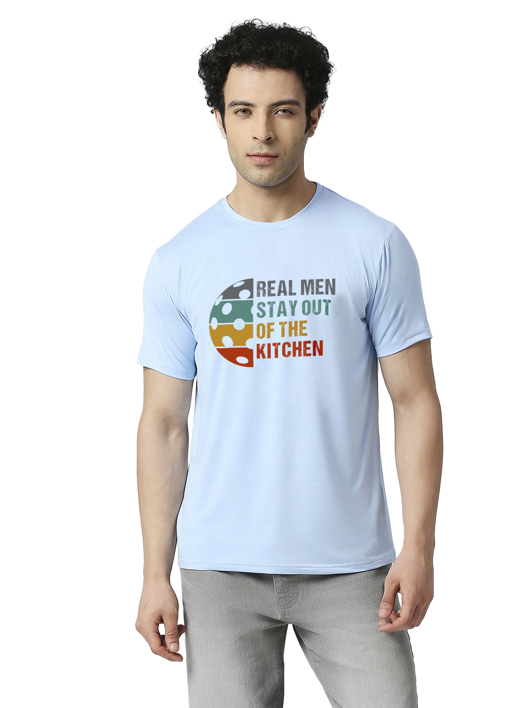 Pickleball- Real Men Stay Out Of Kitchen Sky Blue Dry Fit T-shirt